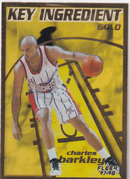 1997 FLEER #1 CHARLES BARKLEY KEY INGREDIENT GOLD- HOUSTON ROCKETS