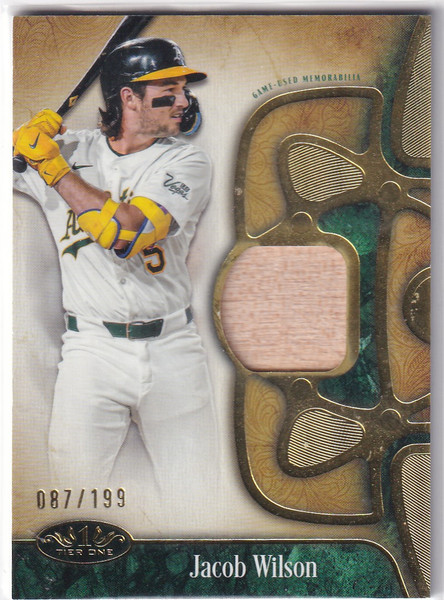 2026 TOPPS TIER ONE #T1R-JWI JACOB WILSON BAT PATCH /199- OAKLAND ATHLETICS