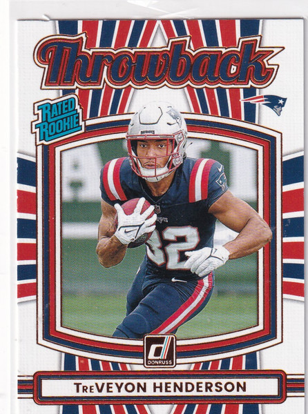 2025 DONRUSS #19 TREVEYON HENDERSON THROWBACK- NEW ENGLAND PATRIOTS