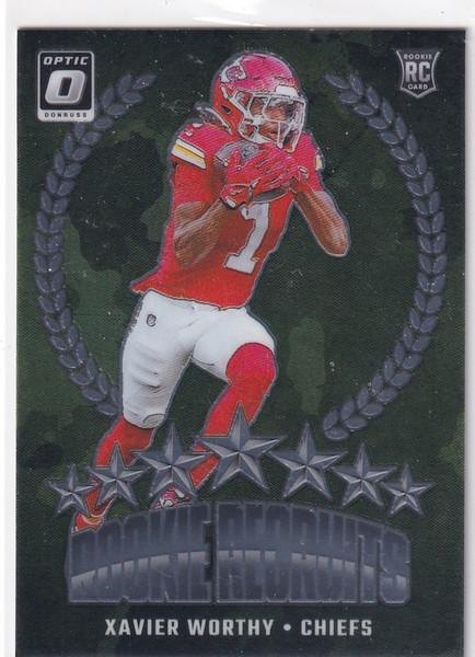 2024 DONRUSS OPTIC #8 XAVIER WORTHY ROOKIE RECRUITS- KANSAS CITY CHIEFS