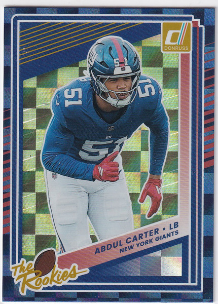 2025 DONRUSS #4 ABDUL CARTER CHECKER BOARD- NEW YORK GIANTS