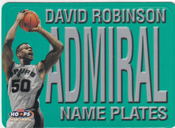 1999 SKYBOX #9 DAVID ROBINSON NAMES PLATES ADMIRAL- SAN ANTONIO SPURS