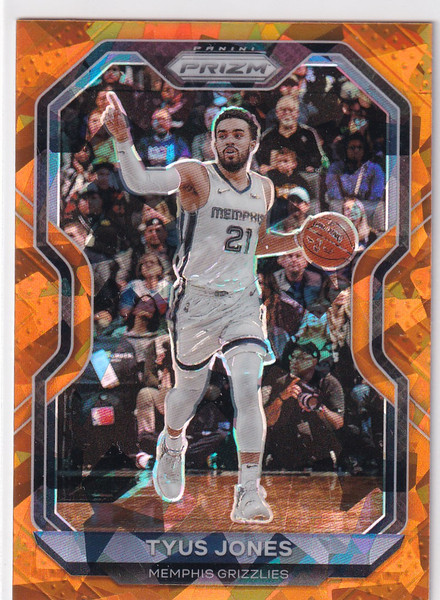 2020-21 PRIZM #21 TYUS JONES ORANGE CRACKED ICE- MEMPHIS GRIZZLIES