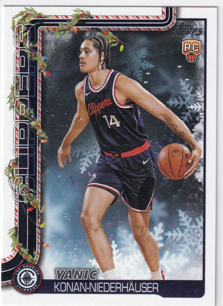 2025 TOPPS HOLIDAY #H190 YANIC KONAN NIEDERHAUSER- LOS ANGELES CLIPPERS