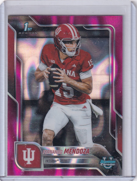 2025 Bowman Chrome University Pink Lava Refractor #109 Fernando Mendoza- Indiana
