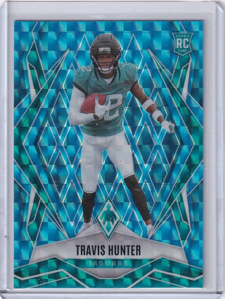 2025 Panini Phoenix Light Blue Pyramids #157 Travis Hunter 93/385 - Jaguars