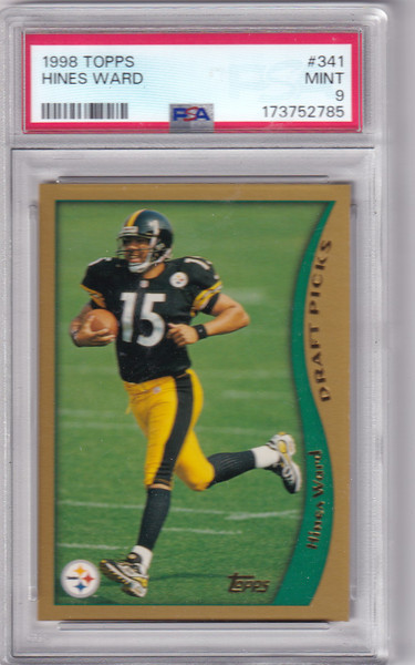 1998 Topps #341 Hines Ward Rookie RC PSA 9 MINT Pittsburgh Steelers