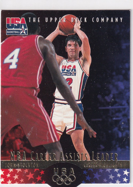 1996 UPPER DECK #JS2 JOHN STOCKTON USA HIGHLIGHTS DIE CUT- UTAH JAZZ