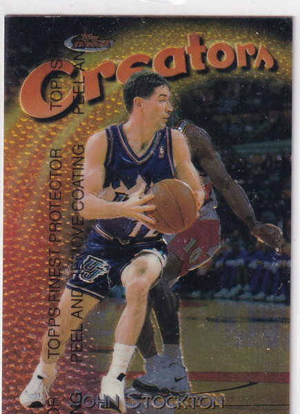 1998 TOPPS FINEST #187 JOHN STOCKTON CREATION- UTAH JAZZ