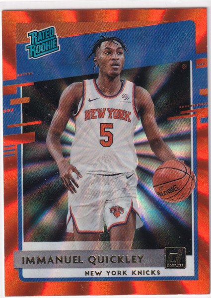 2020-21 DONRUSS #213 IMMANUEL QUICKLEY ORANGE LAZER- NEW YORK KNICKS