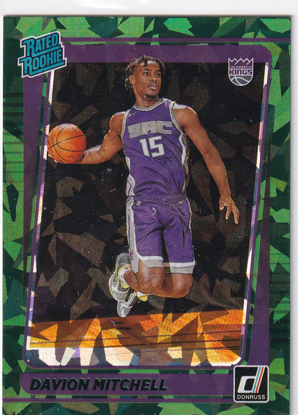 2021-22 DONRUSS #205 DAVION MITCHELL GREEN CRACKED ICE- SACRAMENTO KINGS