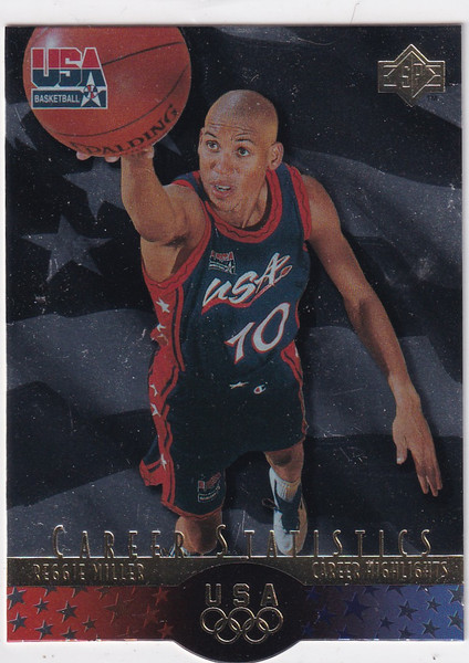 1996 UPPER DECK #RM5 REGGIE MILLER CAREER STATISTICS DIECUT- INDIANA PACERS