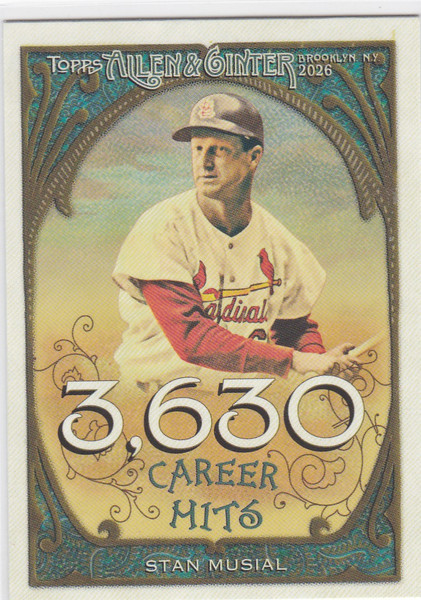 2026 Topps Allen & Ginter #CR-37 Stan Musial Career Hits St Louis Cardinals