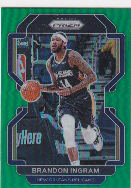 2021-22 PRIZM #9 BRANDON INGRAM GREEN PRIZM- NEW ORLEANS PELICANS