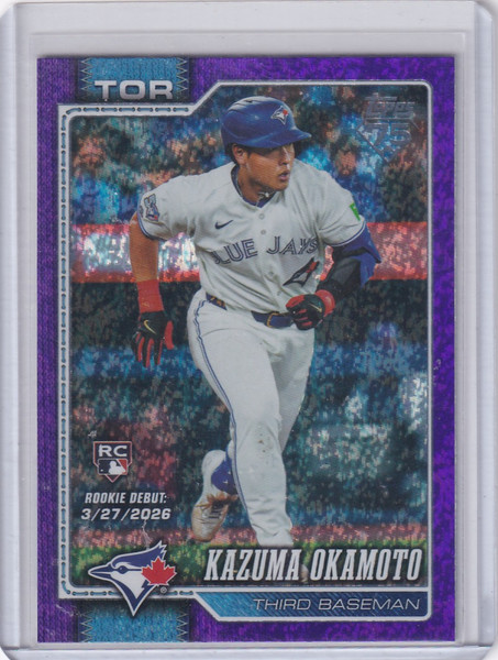 2026 Topps Update Purple Holo Foil #US224 Kazuma Okamoto Rookie Debut- Blue Jays