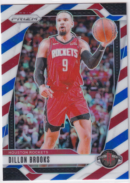 2024-25 PRIZM #213 DILLON BROOKS RED WHITE BLUE- HOUSTON ROCKETS