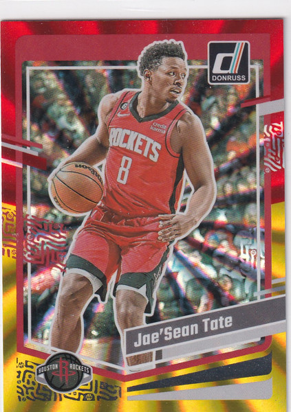 2023-24 DONRUSS #171 DAESEAN TATE RED YELLOW LAZER- HOUSTON ROCKETS