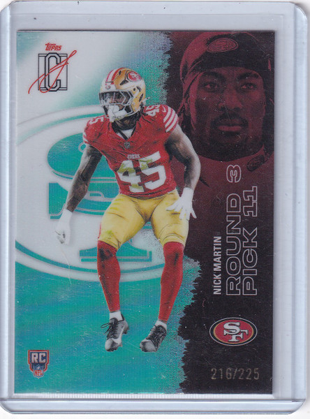 2025 Topps Signature Class Football Teal 216/225 #215 Nick Martin - 49ers