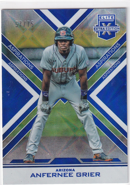 2016 ELITE EDITION #39 ANFERNEE GRIER /75 ASPIRATION- ARIZONA DIAMONDBACKS