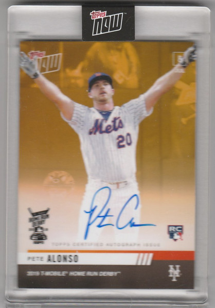 2019 Topps Now AUTO HRD-2BA Pete Alonso Home Run Derby Auto Gold