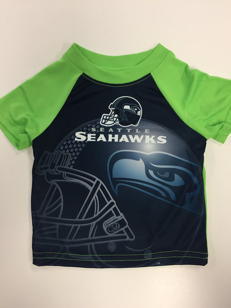 NFL Kids Short Sleeve Helmet Tee T-Shirt Seattle Seahawks