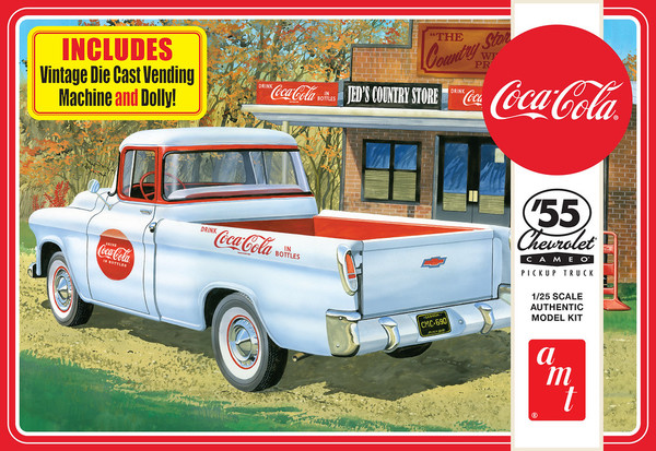 AMT 1094 1:25 Scale Model Kit 1955 Chevrolet Cameo Truck Coca-Cola Skill 3