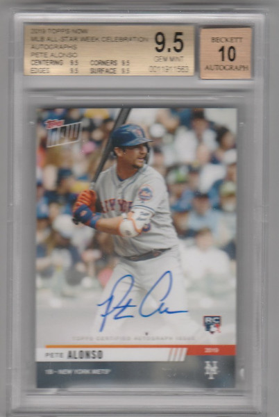 2019 Topps Now MLB All-Star Celebration Auto Pete Alonso BGS 9.5 METS PLATINUM