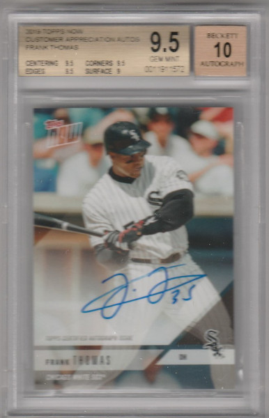 2019 Topps Now Frank Thomas AUTO BGS 9.5 Chicago White Sox