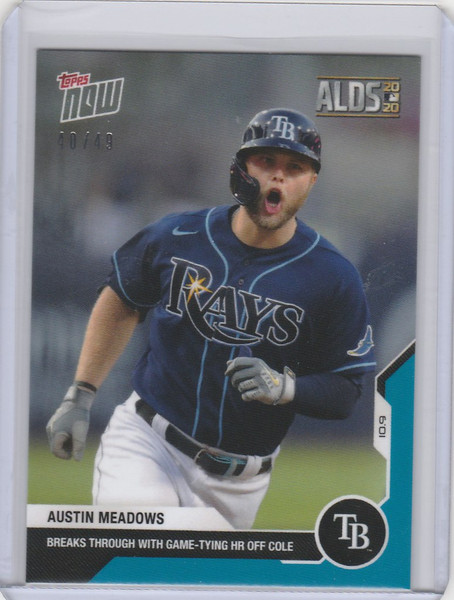 2020 Topps Now Parallel #396 AUSTIN MEADOWS TAMPA BAY RAYS 40/49