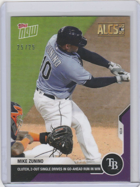 2020 Topps Now Parallel #400 MIKE ZUNINO TAMPA BAY RAYS 25/25