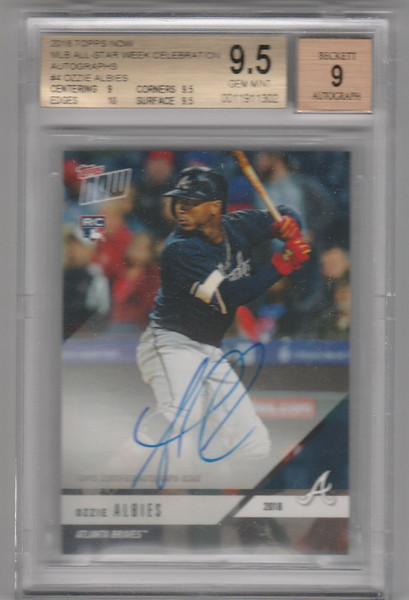 2018 Topps Now MLB All Star Weekend Ozzie Albies Auto RC Beckett 9.5