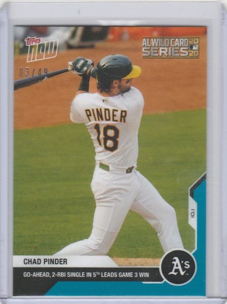 2020 Topps Now Parallel #351 CHAD PINDER OAKLAND ATHLETICS 3/49