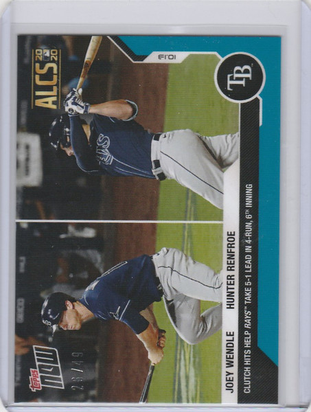 2020 Topps Now Parallel #411 HUNTER RENFROE CLUTCH HITS TAMPA BAY RAYS 26/49