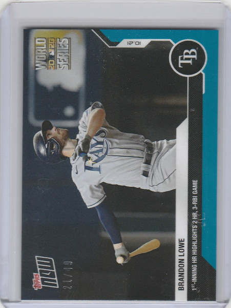 2020 Topps Now Parallel #451 BRANDON LOWE TAMPA BAY RAYS 21/49