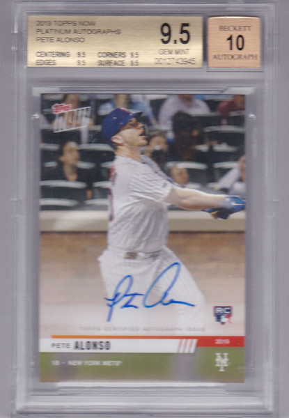 2019 Topps Now Platinum Club RC Auto Pete Alonso BGS 9.5