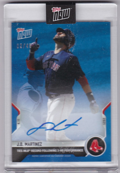 2021 Topps Now #63B JD Martinez Boston Red Sox Autograph 2/49