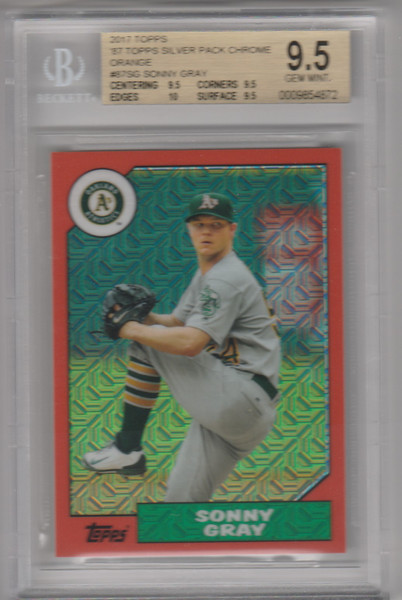 2017 Topps Series Silver Pack Orange Chrome #87SG Sonny Gray BGS 9.5 58/75