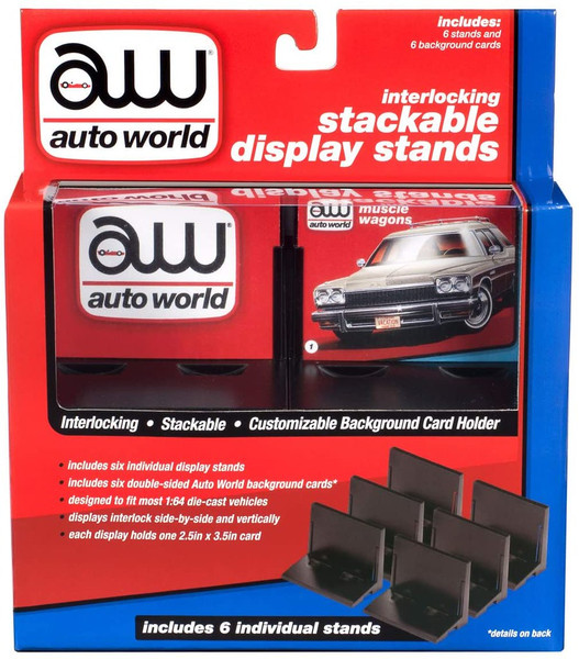 Auto World 6-Pack Interlocking Stackable Display Stands - 1:64 Scale