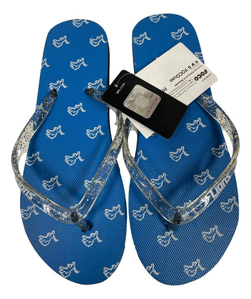 Detroit Lions Women's Glitter Thong Flip Flop Sandals