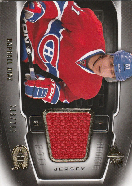 2010-11 Upper Deck SPX #170 Raphael Diaz Montreal Canadiens Jersey Patch 213/799