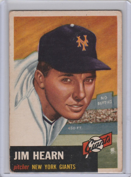 1953 Topps #38 Jim Hearn New York Giants EX