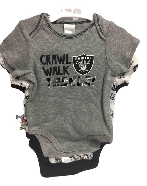 NFL Las Vegas Raiders 3 Pack Bodysuit - Choose Your Size