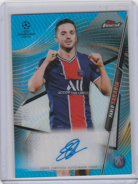 2020-21 Topps Finest UEFA Auto FA-PS Pablo Sarabia PSG 23/150