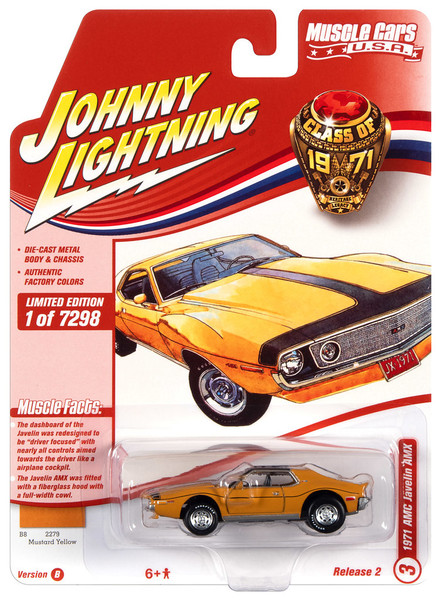 Johnny Lightning JLMC026 Muscle Car VER B 1971 AMC Javelin AMX Yellow