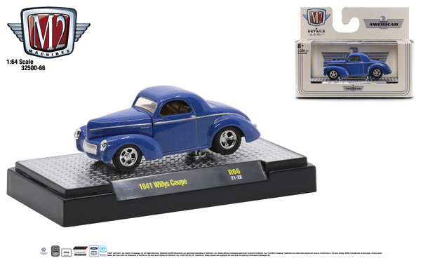 M2 Machines Auto Thentics 1:64 1941 Willys Coupe Release 66
