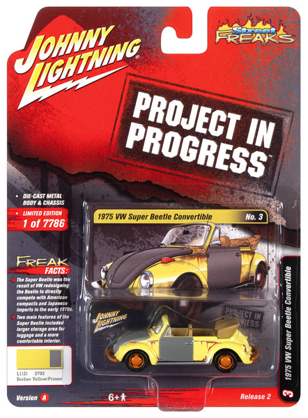Johnny Lightning 1:64 Street Freaks Ver A 1975 VW Super Beetle Yellow