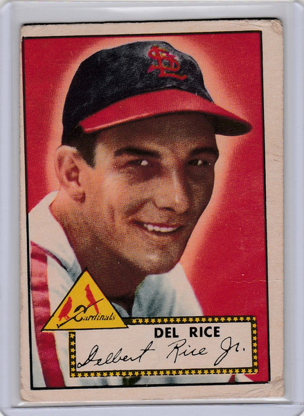 1952 Topps #100 Del Rice St Louis Cardinals VG