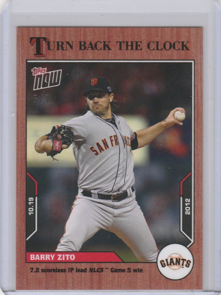 2021 Topps TURN BACK THE CLOCK CHERRY PARALLEL #202 BARRY ZITO GIANTS 5/7