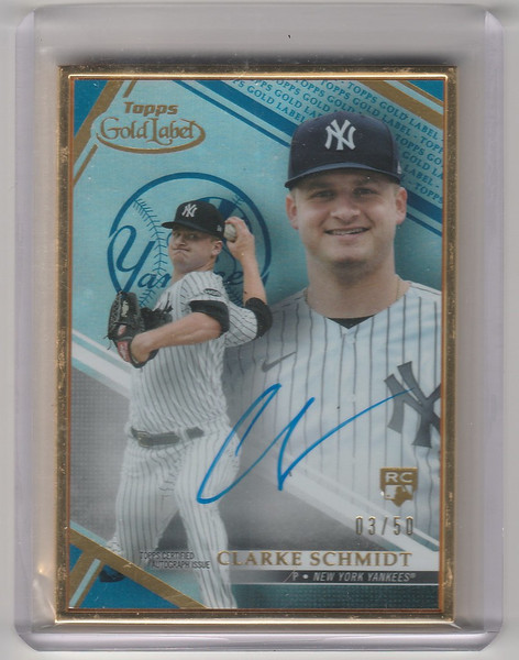 2021 Topps Gold Label AUTO Clarke Schmidt New York Yankees GOLD 3/50