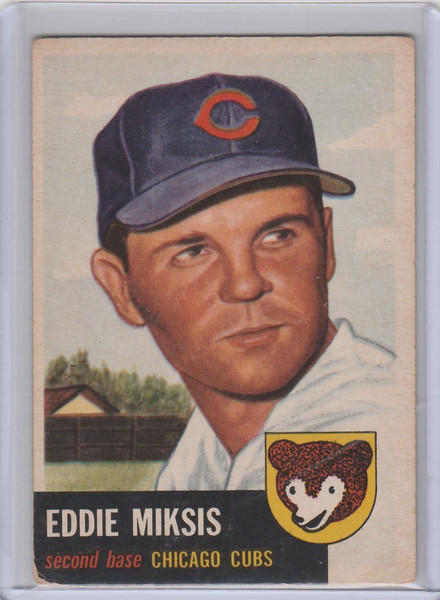 1953 Topps #39 Eddie Miksis Chicago Cubs EX